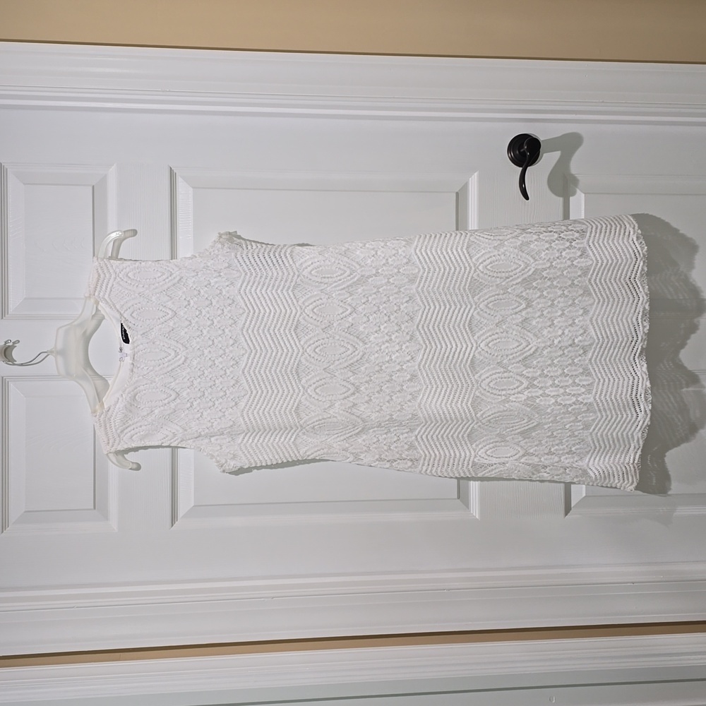 Sharagano Sleeveless White Dress NWT